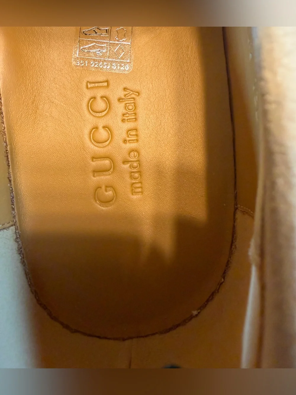 New Authentic Gucci GG Logo Suede Loafers Cream UK 11.5 / US 12